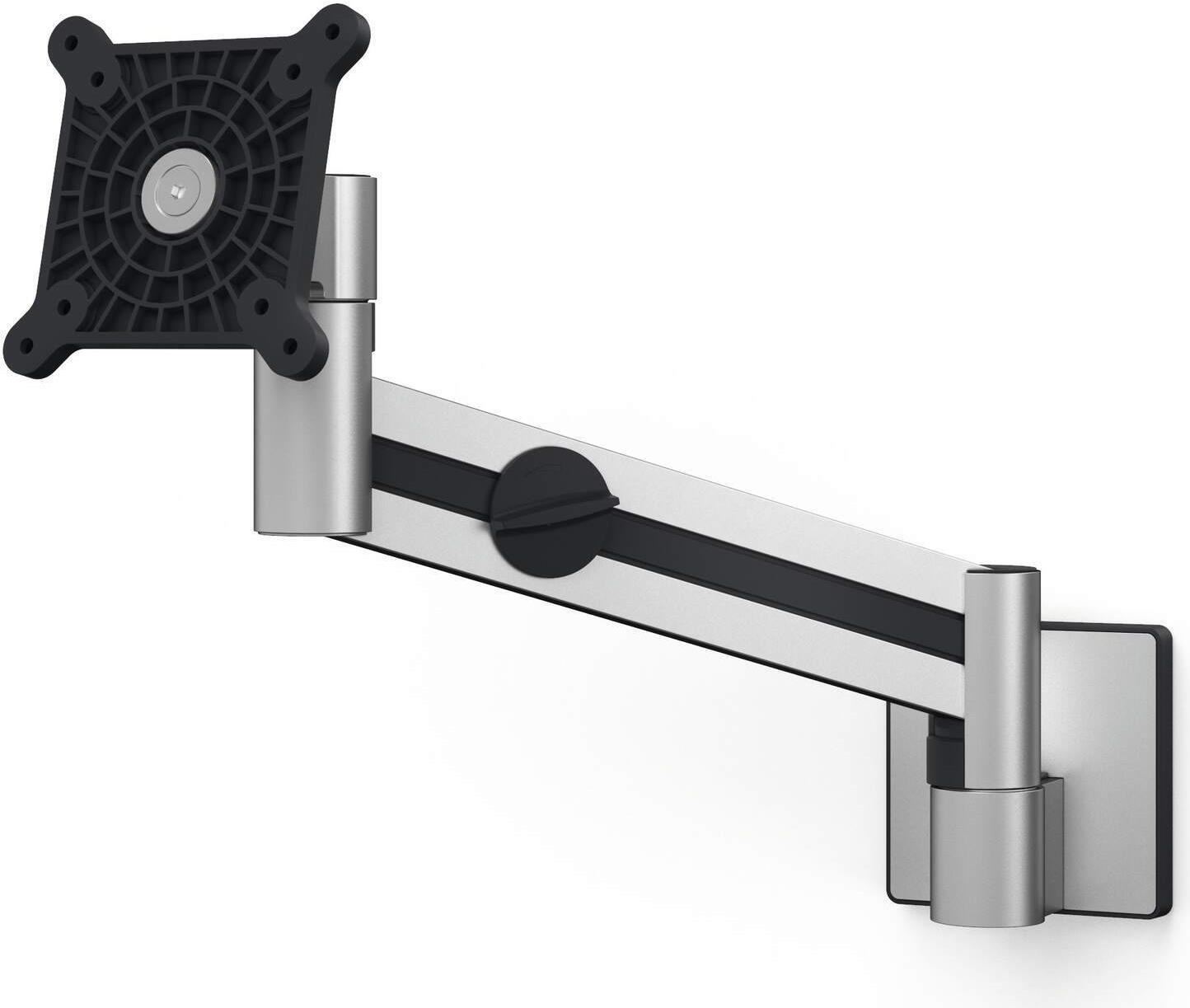 DURABLE Monitor Halterung PRO mit Arm für 1 Monitor 21"-38", 8 kg, VESA 75x75-100x100, Silber