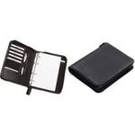 Alassio Ringbuchmappe "LUINO", DIN A5, Lederimitat, schwarz mit Reißverschluss, Ringmechanik, 40 Blatt kariert (30006)