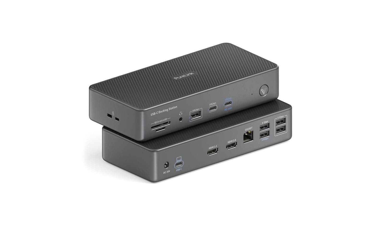 PureLink Vuelogic VL-D200 USB4-Dockingstation 8K Dual-Display 100 W Grau