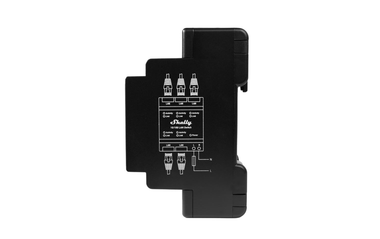 Shelly LAN Switch 5-Port 10/100 Mbit/s Hutschiene Schwarz