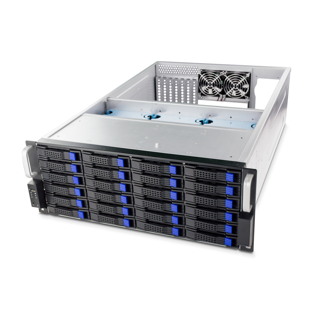 Fantec SRC-4240X07 4HE Rack-Storagegehäuse 24x SAS/SATA Hot-Swap Schwarz/Silber