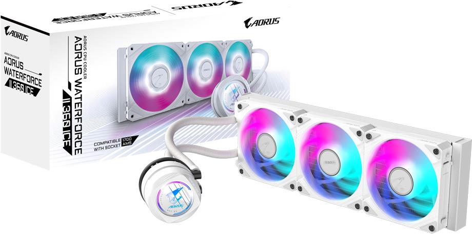 Gigabyte AORUS WATERFORCE II 360 ICE Prozessor All-in-One-Flüssigkeitskühler 12 cm Weiß (GP-AORUS WATERFORCE II 360I G2)