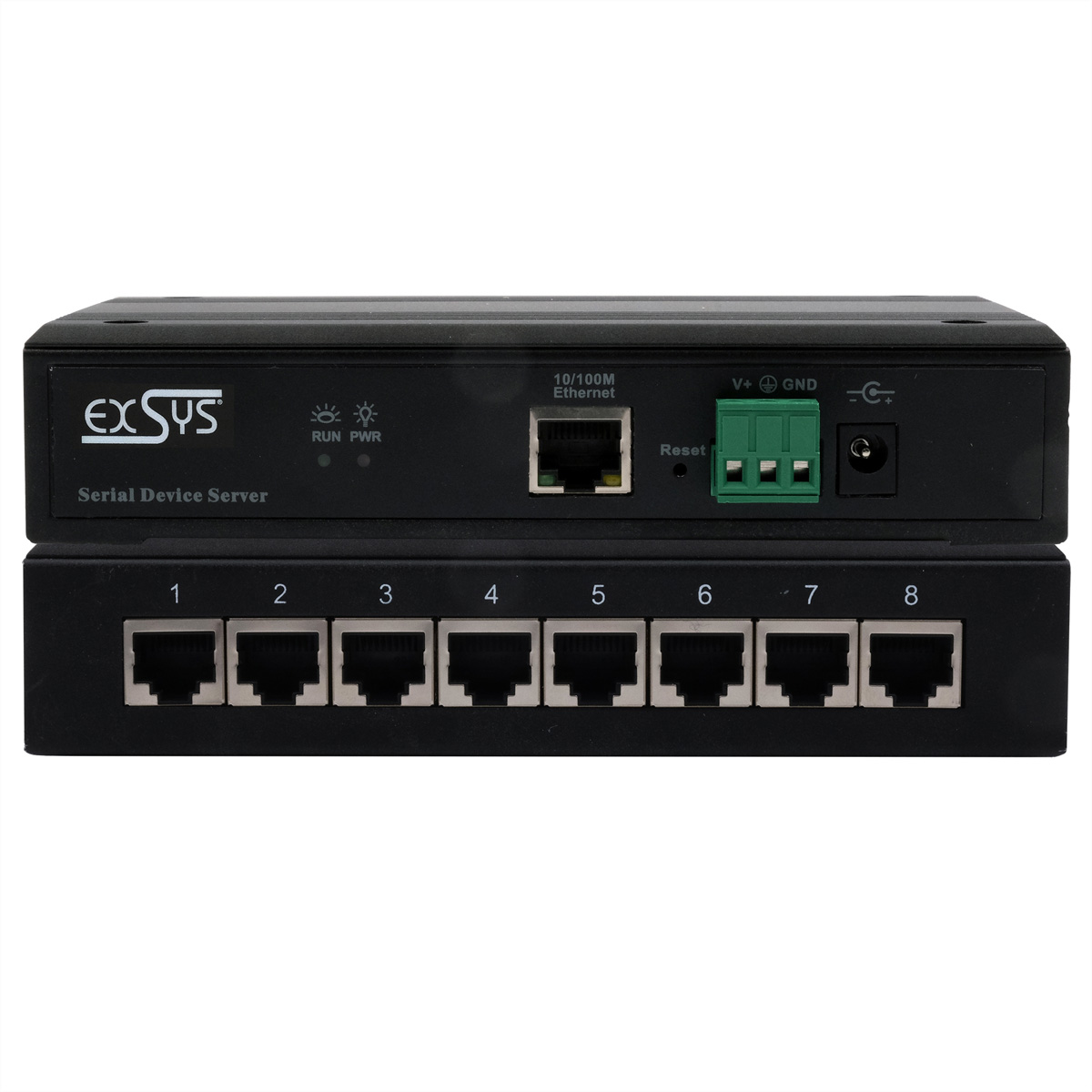 Exsys EX-61008 Geräteserver 8x RS-232/422/485, Ethernet, mit Netzadapter