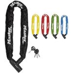 MASTER LOCK Kette aus gehrtetem Stahl (90 cm lang x 8 mm Durchmesser) mit einem integrierten Schloss mit Schlssel; schwarz (8391EURDPRO)