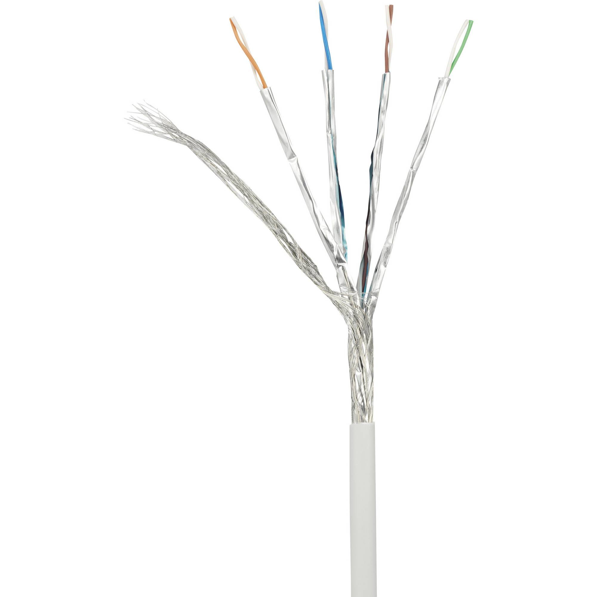 Renkforce RJ45 Netzwerkkabel CAT 6a S/FTP 20 m Grau