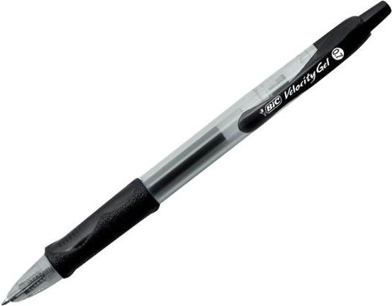 BIC Gel-ocity Gelschreiber schwarz/transparent 0,3 mm, Schreibfarbe: schwarz, 12 St. (526275)