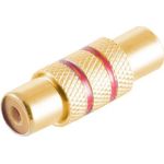 shiverpeaks ®-BASIC-S--Adapter, Cinchkupplung auf Cinchkupplung, Metall, vergoldete Kontakte, rot (BS57040-MGR)