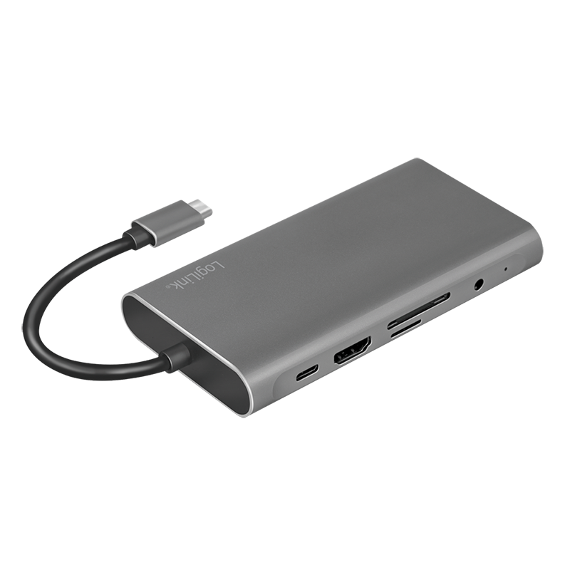 LogiLink UA0383 Notebook-Dockingstation & Portreplikator Verkabelt USB 3.2 Gen 1 (3.1 Gen 1) Type-C Silber (UA0383)
