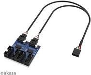 Akasa Interner USB 2.0 Hub-Karte, inkl. 30cm USB Kabel (AK-CBUB64-30BK)