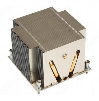 Supermicro SNK-P0038PS Passiver CPU-Kühlkörper LGA 1366 Xeon 2U Messing, Gebürsteter Stahl
