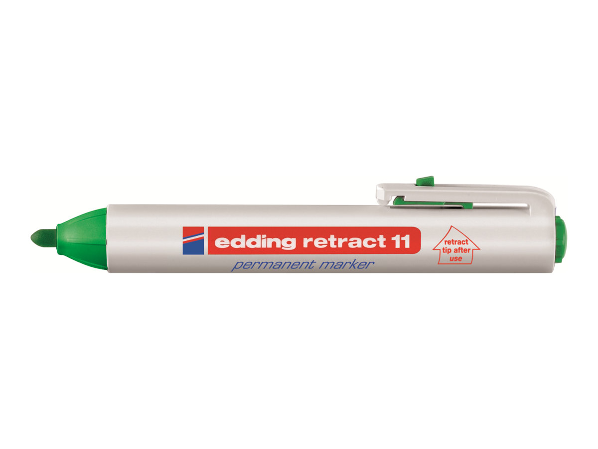 edding Retract 11 Permanentmarker 1,5–3 mm einziehbar 10 Stück Grün