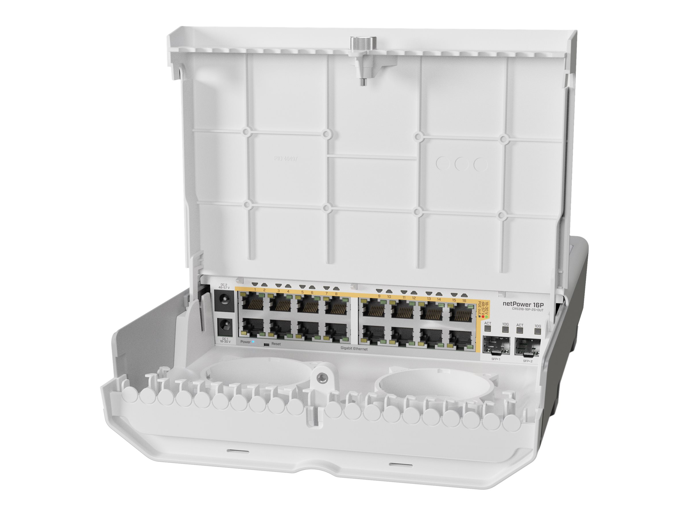 MikroTik netPower 16P Managed Switch 16x Gigabit PoE+ 2x 10G SFP+ Weiß