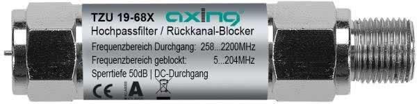 Axing Hochpassfilter Ethernet over Coax Rückkanal-Blocker TZU 19-68X