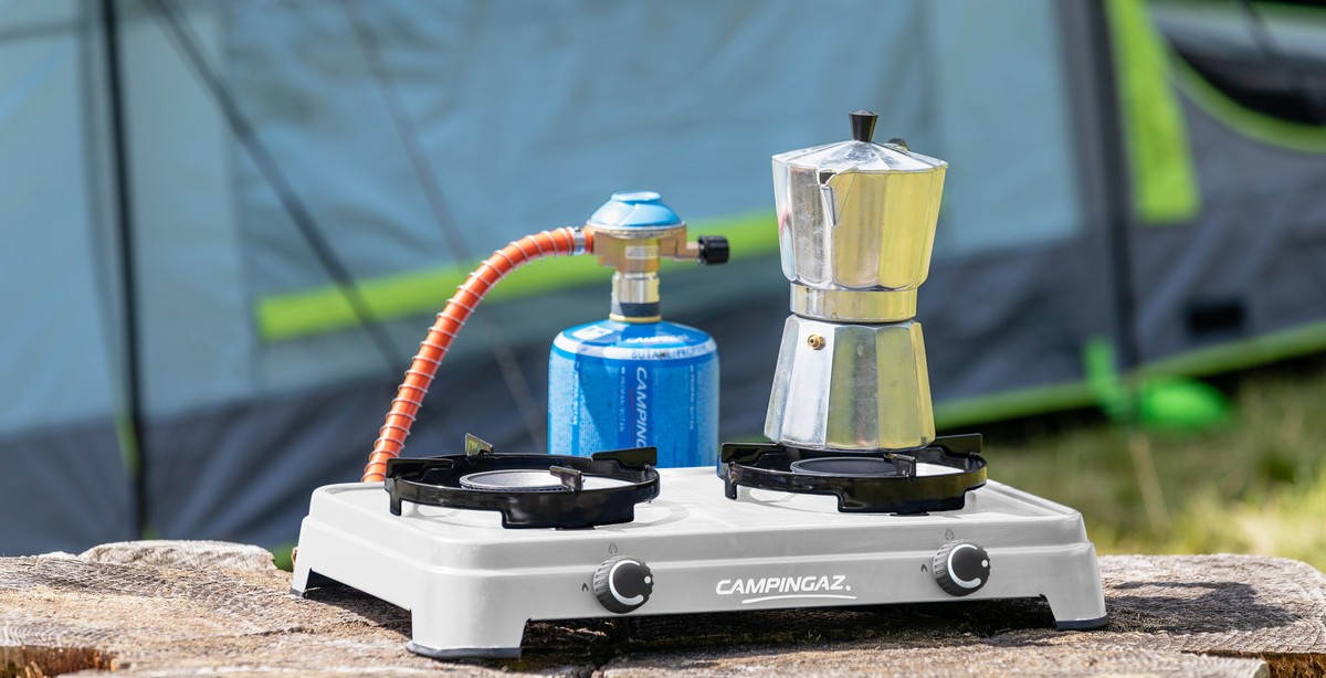 Coleman Camping Cook CV Tischkocher 2-flammig Grau