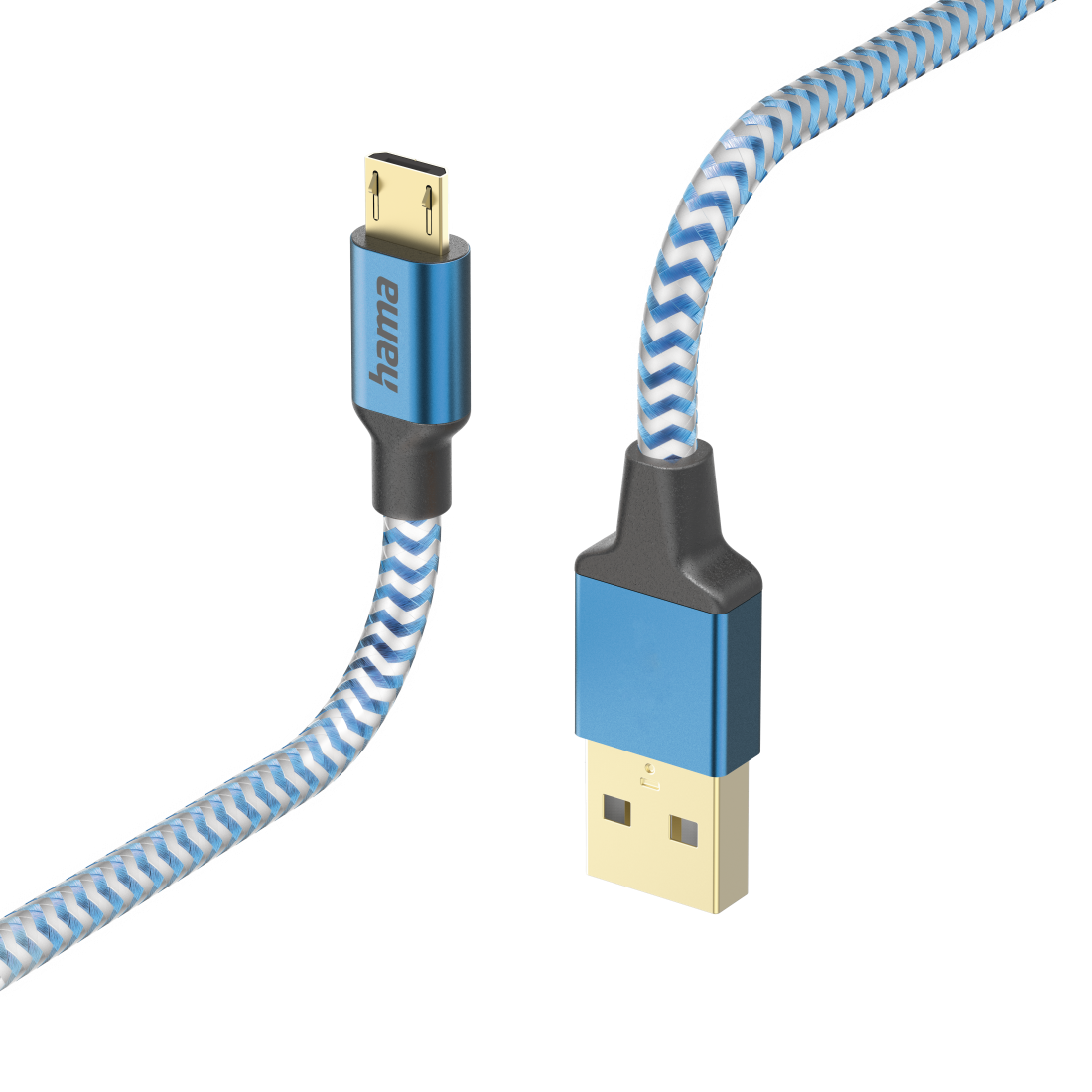 Hama Reflective USB Kabel 1,5 m USB 2.0 USB A Micro-USB B Blau (00201555)