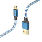 Hama Reflective USB Kabel 1,5 m USB 2.0 USB A Micro-USB B Blau (00201555)
