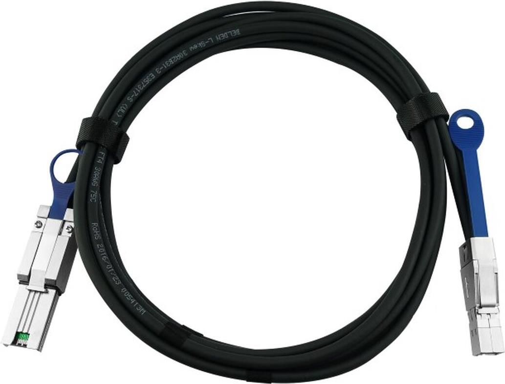 HPE 691968-B21 kompatibles BlueLAN© MiniSAS Hybrid Kabel, 4x Mini-SAS (SFF-8088) auf 4x Mini-SAS HD (SFF-8644), AWG30, 0.5 Meter (691968-B21-BL)