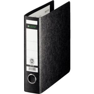 LEITZ Hartpappe-Ordner, 180 Grad, DIN A5, 56 mm, schwarz Einband aus Hartpappe, mit aufgeklebtem Rückenschild (1065-00-00)