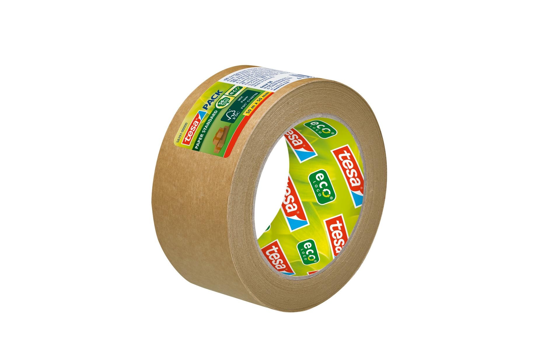 tesa tesapack PAPER ecoLogo Verpackungsklebeband 50 mm x 50 m Braun