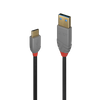 Lindy 1m USB 2.0 Typ C an A Kabel, Anthra Line USB Typ C Stecker an A Stecker (36886)