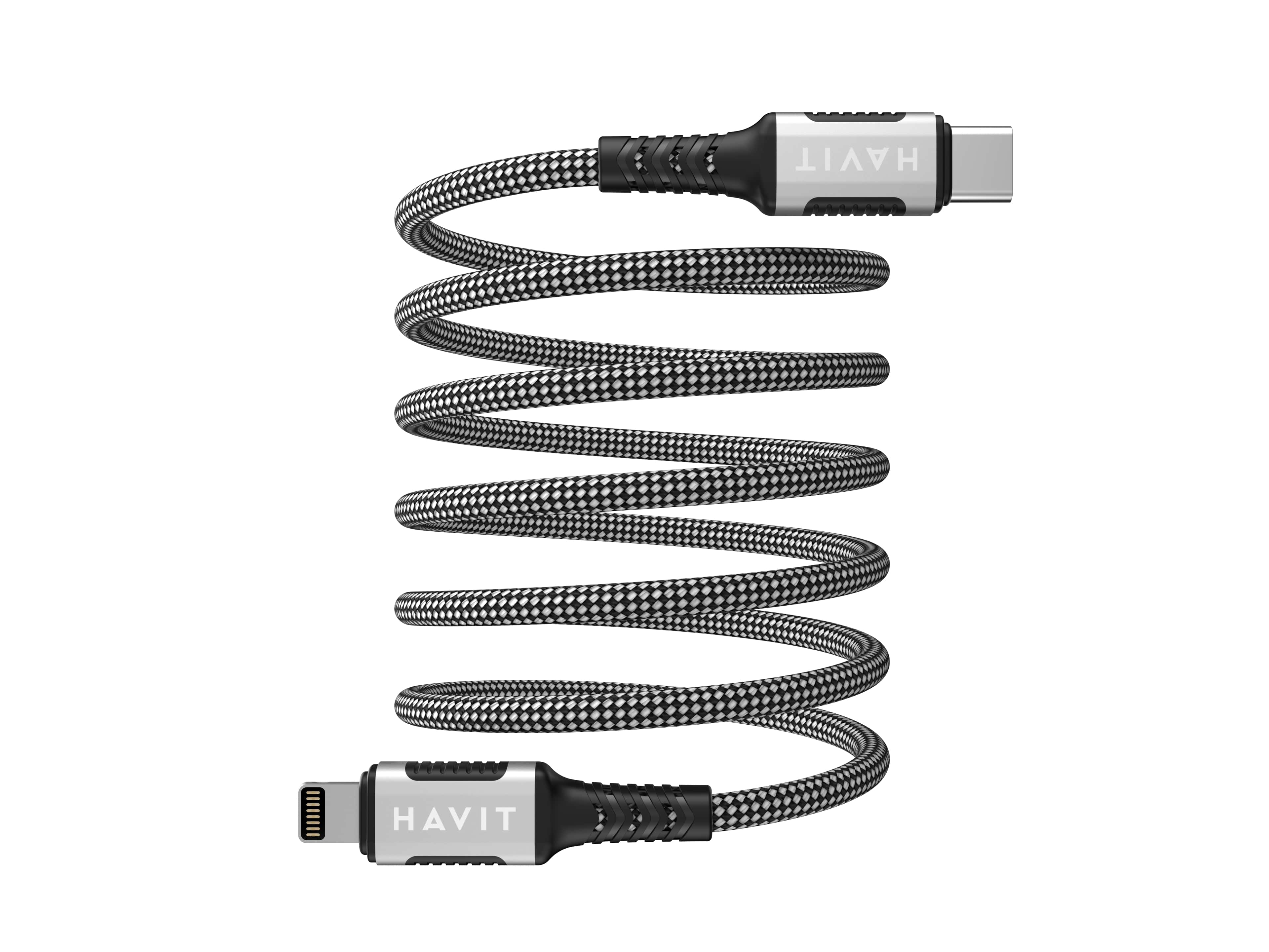 Havit Magnetisches USB-C auf Lightning Kabel 1 m Schwarz, Silber