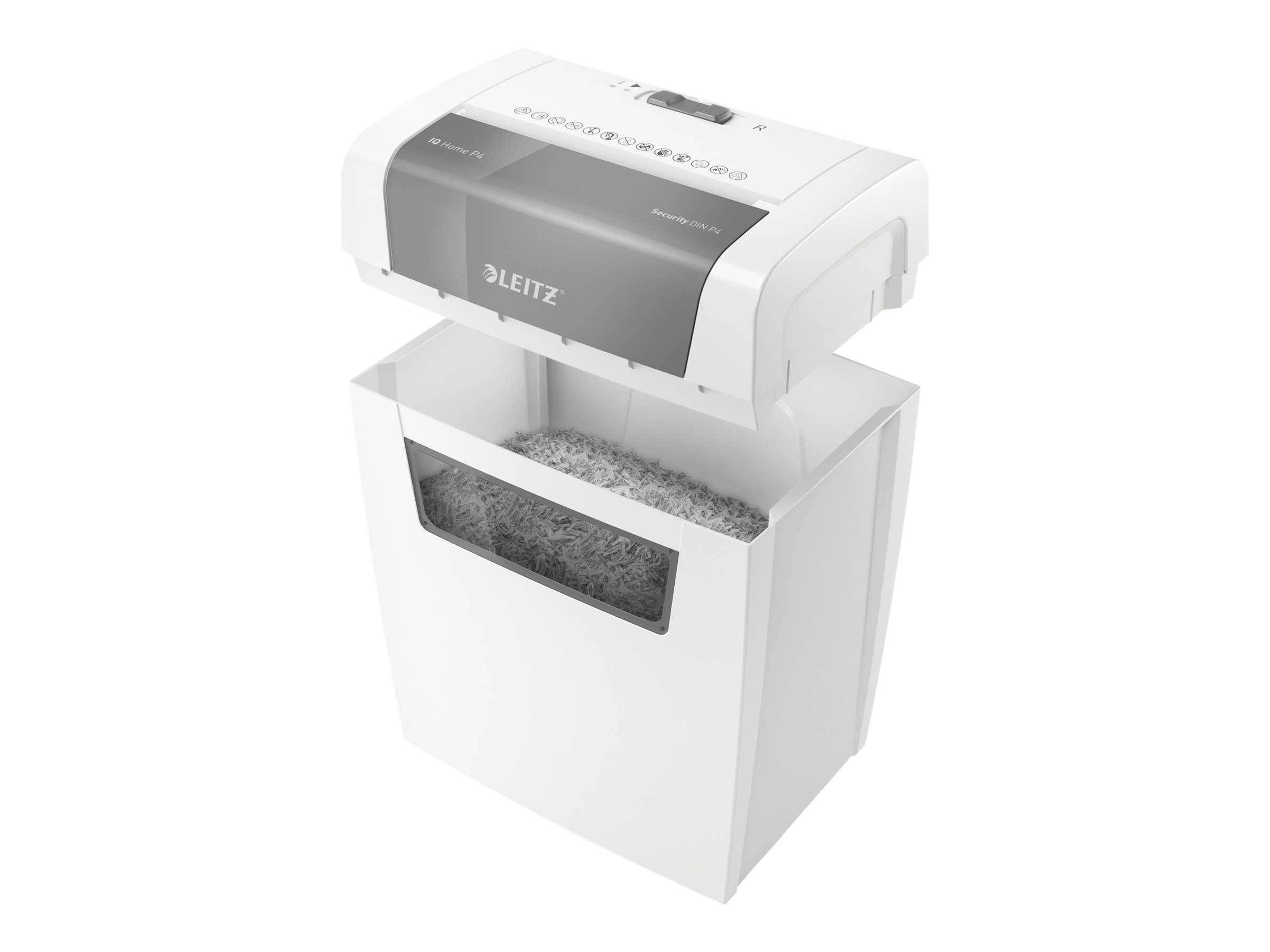 Leitz IQ Home P4 Aktenvernichter Partikelschnitt P-4 6 Blätter 15 l Weiß