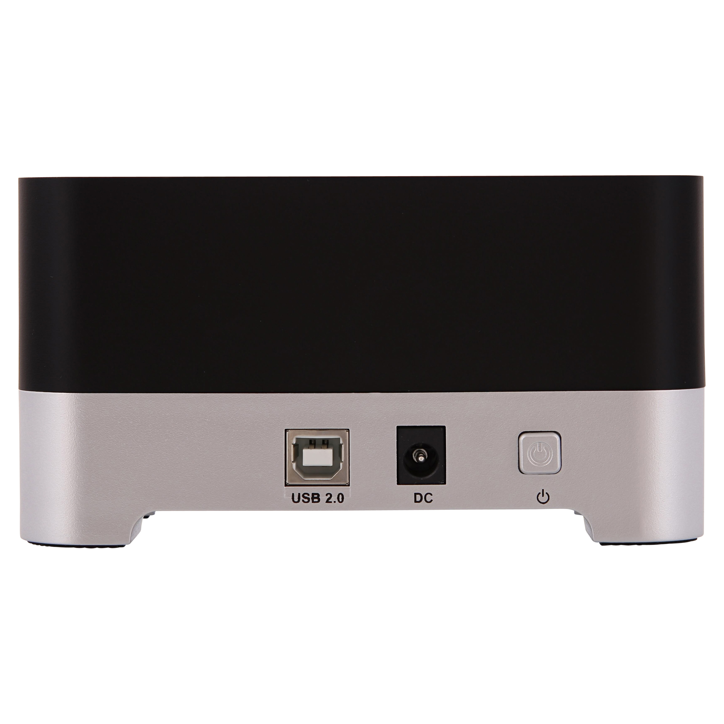 LOGON PROFESSIONAL LHC030 Festplattengehäuse 2,5"/3,5" HDD/SSD SATA USB 2.0 Type-B Schwarz, Silber