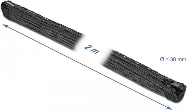 DeLOCK Braided Sleeve with zip fastener heat-resistant (19168)