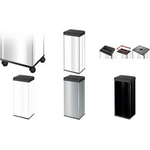 Hailo Abfalleimer Big-Box Swing XL, 52 L, silber Großraum-Abfallbox, Stahlblech und Kunststoff, automatisch - 1 Stück (0860-221) (geöffnet)