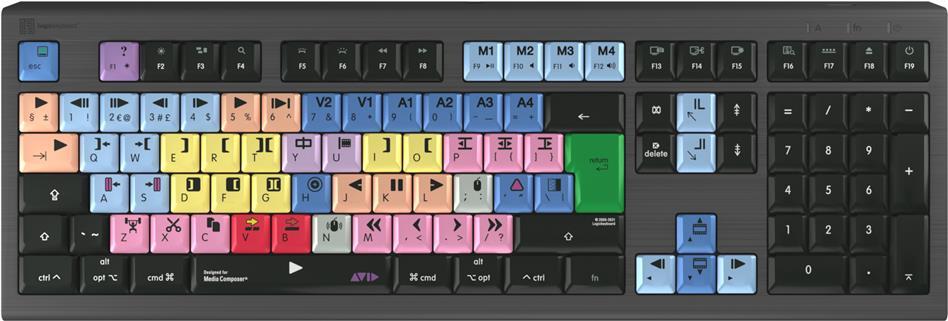 Logickeyboard LKB-MCOM4-A2M-UK Tastatur USB QWERTY Englisch Schwarz (LKB-MCOM4-A2M-UK)