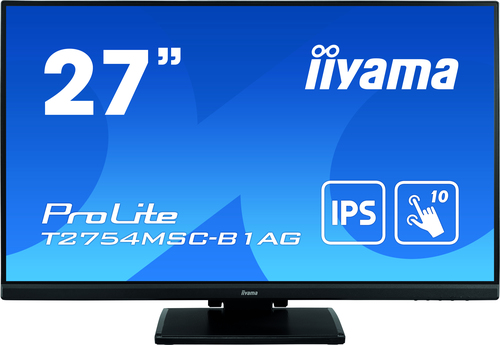 iiyama ProLite T2754MSC-B1AG Touchscreen-Monitor 68,6 cm (27" ) 1920 x 1080 Pixel Multitouch Multi-Nutzer Schwarz (T2754MSC-B1AG)