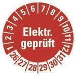 HEIN Industrieschilder HEIN 187801Prüfpl.El.gep. 26-31 r PF O20mm 500/RO (187801)