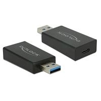 Delock Konverter USB 3.1 Gen 2 Typ-A Stecker > USB Type-C™ Buchse Aktiv schwarz (65689)