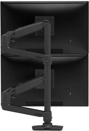 ERGOTRON LX Dual Monitor Arm in Schwarz - Monitor Tischhalterung mit patentierter CF-Technologie für 2 Bildschirme bis 101,60cm (40") , 33cm Höhenverstellung, VESA Standard und  (erweiterbar auf 3 oder 4 Monitore) (45-509-224)