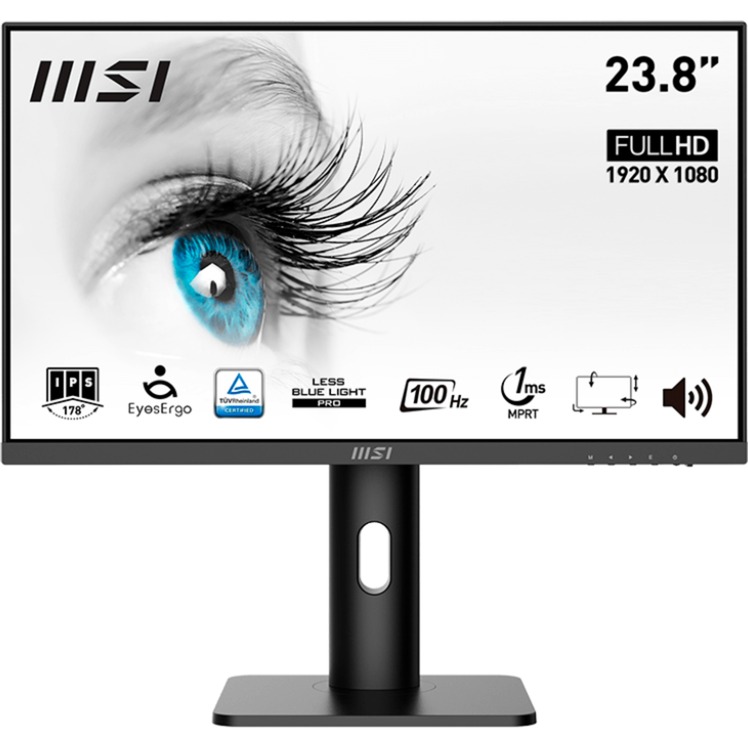 MSI PRO MP243XPDE, LED-Monitor - (60 cm (23.8" ), schwarz, FullHD, IPS, AMD Free-Sync, Eye-Q Check, 100Hz Panel) [Energieklasse E] (9S6-3PB59H-052)