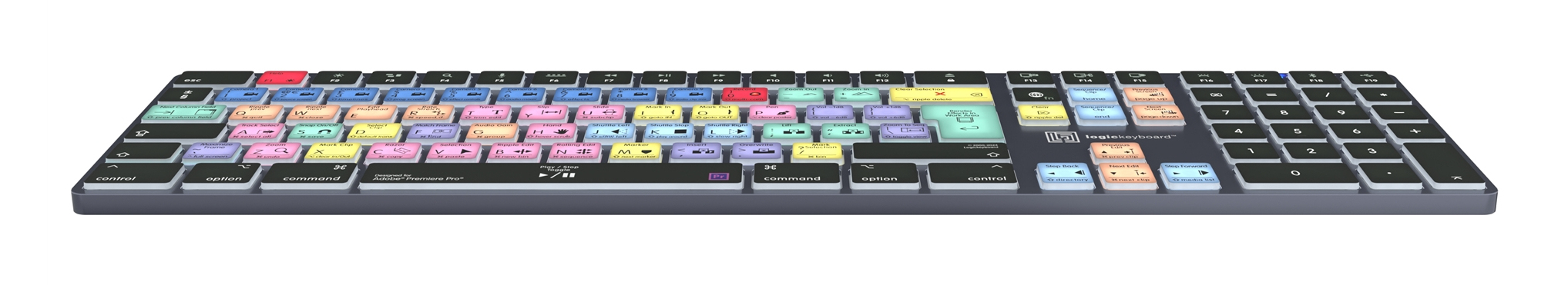 Logickeyboard Adobe Premiere Pro CC Titan DE Mac Tastatur Grau, Titan