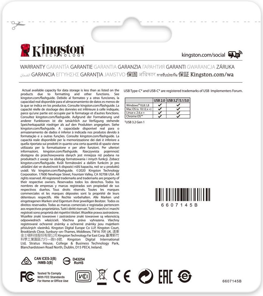 Kingston DataTraveler 70 USB-C 3.2 Gen 1 USB-Stick 64 GB Schwarz