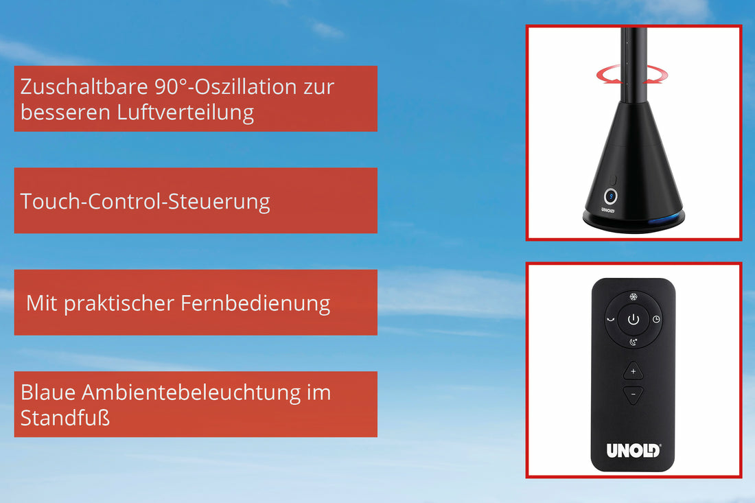 Unold Black Tower Turmventilator 26 W Schwarz