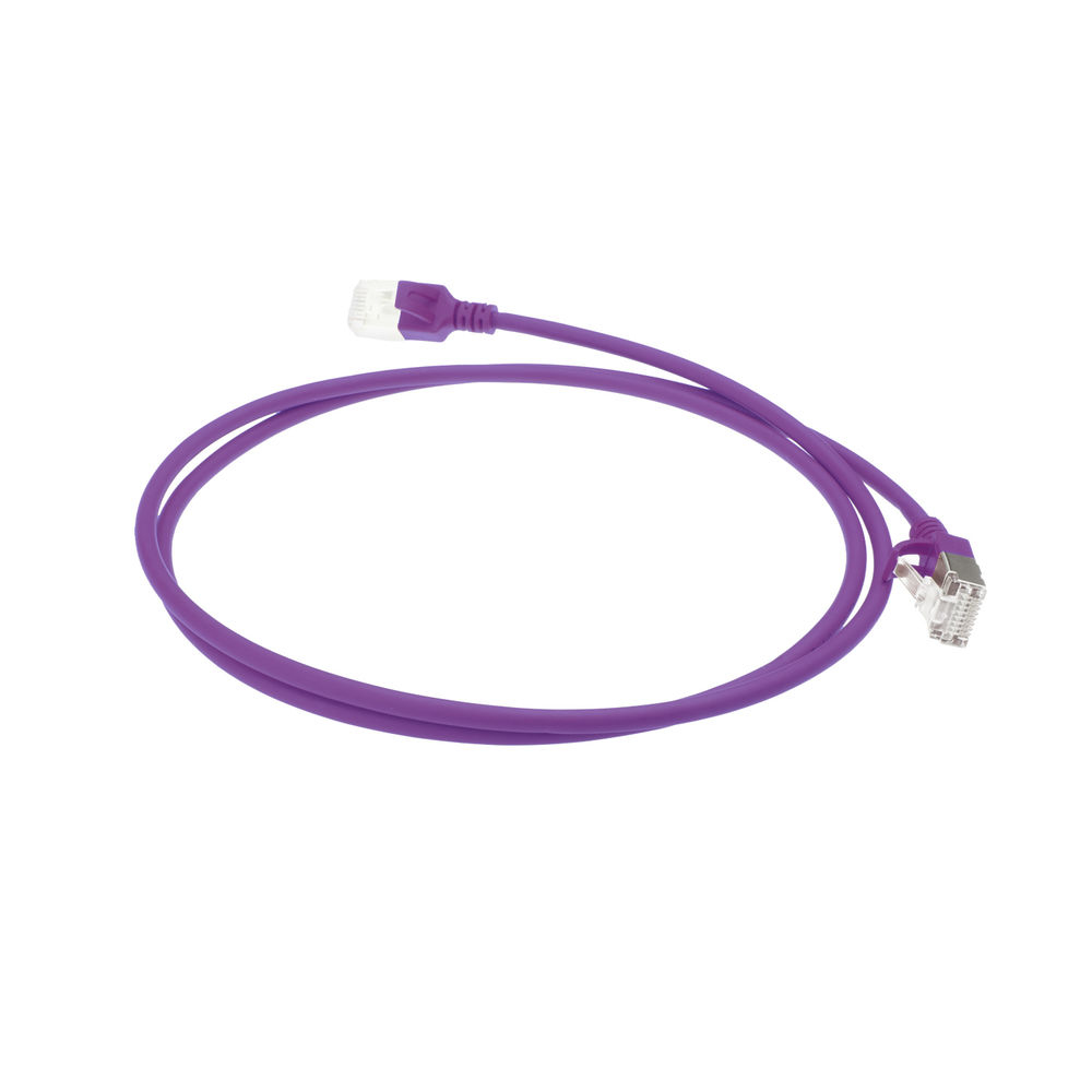 ACT Slimline Patch-Kabel CAT 6a U/FTP RJ-45 1,5 m Lila