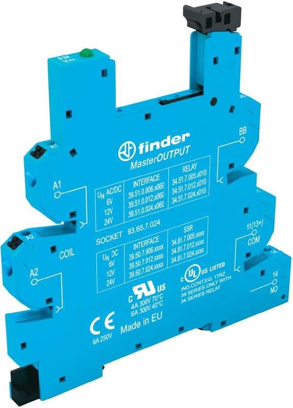 Finder Relaissockel mit Haltebügel, mit LED, mit EMV-Entstörbeschaltung 1 St. 93.65.7.024 Serie 34 34.51 (93.65.7.024)