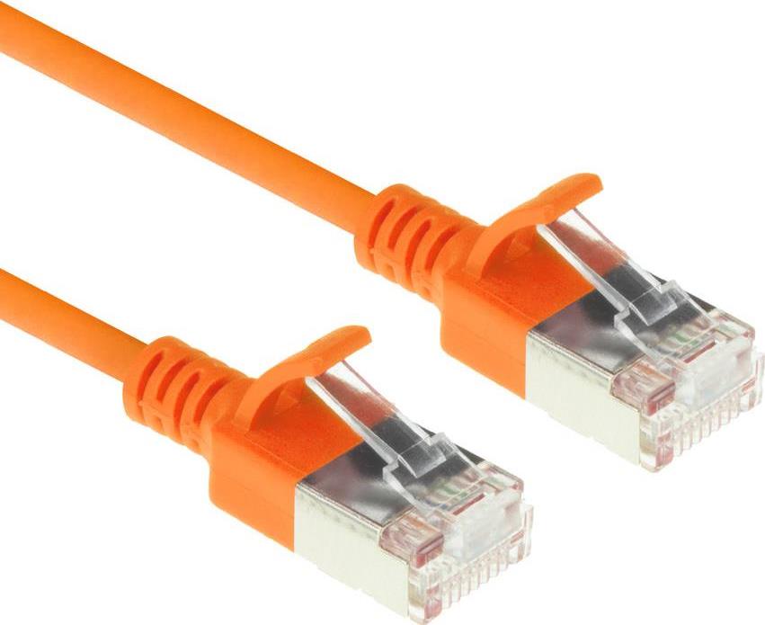 ACT Orange 3 meter LSZH U/FTP CAT6A datacenter slimline patch cable snagless with RJ45 connectors (DC7103)