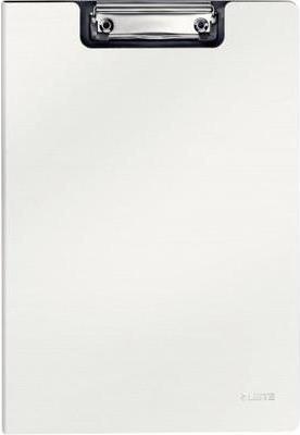 LEITZ Klemmbrett-Mappe Solid, DIN A4, Polyfoam, weiß innen grau, mit starker Metall-Klemm-Mechanik, - 1 Stück (3962-10-01)