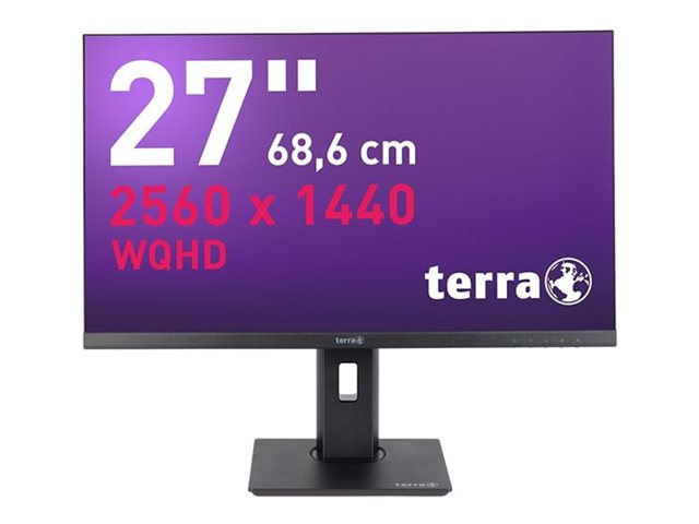 TERRA LCD/LED 2775W PV V3 27" WQHD IPS Monitor HDMI/DP/USB-C USB-Hub RJ-45 65W PD Pivot Schwarz