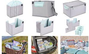 keeeper Obst- & Gemüsetasche "nea", 9 Liter, grau/aquamarine zum Vorsortieren der Einkäufe, mit Kordelzug, platzsparend - 1 Stück (1229562400000)