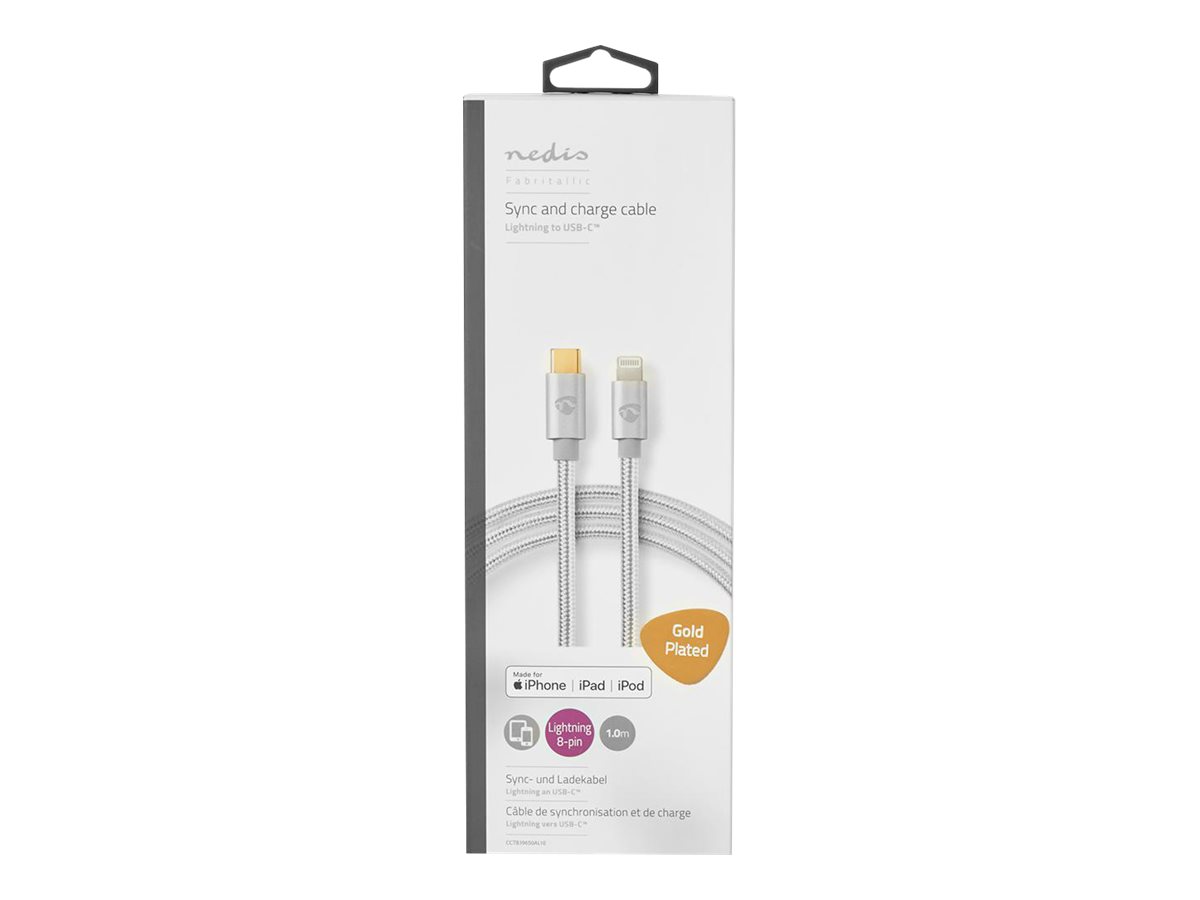 Nedis Lightning-Kabel Lightning zu USB-C 1 m Aluminium