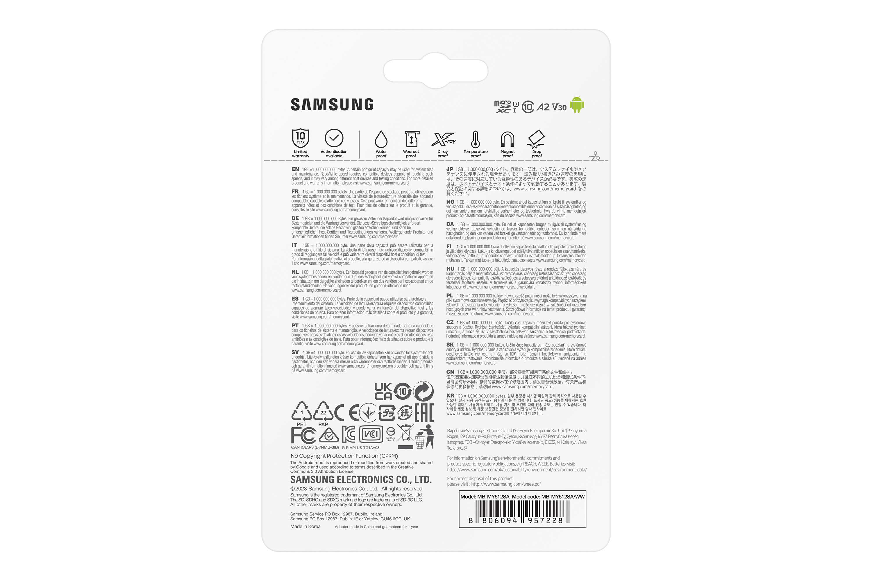 Samsung PRO Ultimate MB-MY512SA microSDXC UHS-I 512 GB A2/V30/U3 200 MB/s Blau