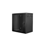Lanberg Rack Wandschrank 48,30cm (19") 12U/600X450 Glastür schwarz (WF01-6412-10B)