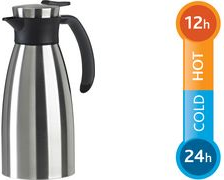 emsa Isolierkanne SOFT GRIP, 1,5 Liter, schwarz / Edelstahl Einhandbedienung durch Quick-Tip-Verschluss, 100% dicht, - 1 Stück (514499)