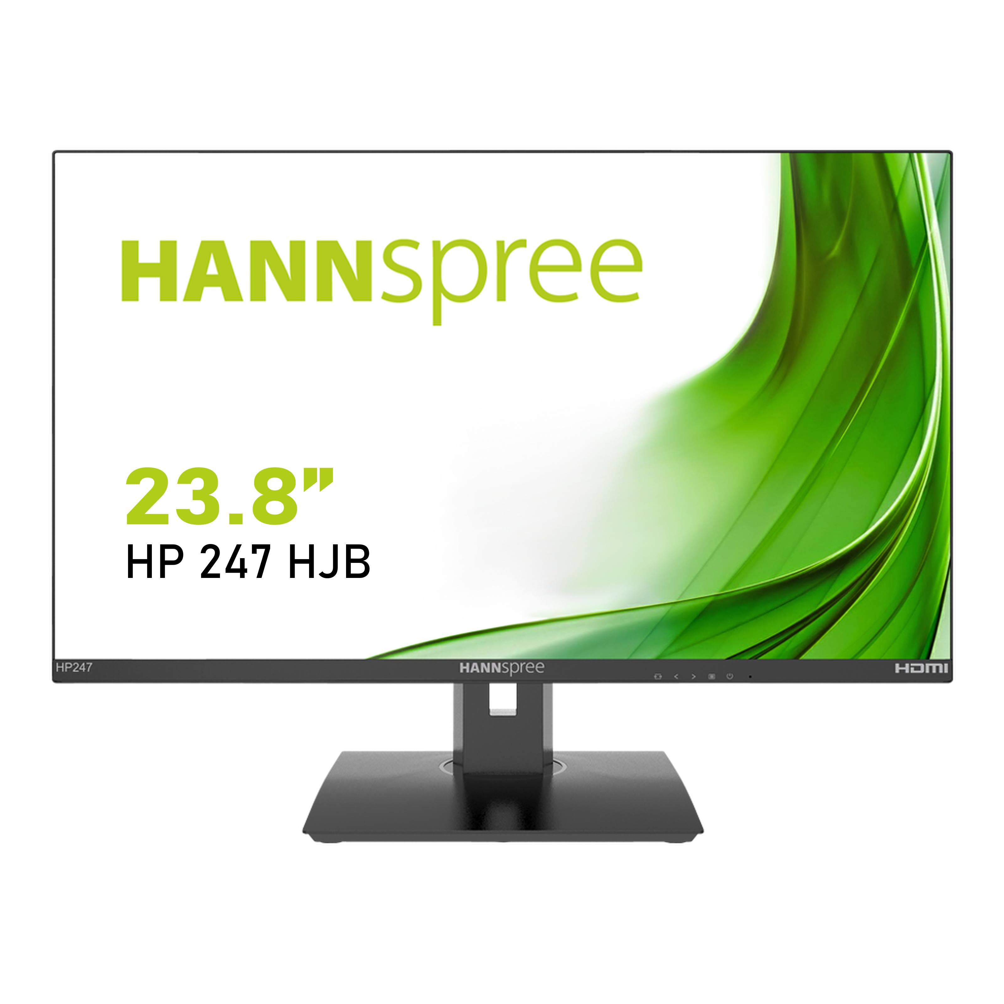 Hannspree HP247HJB V2 60.45 cm (23.8" ) schwarz HDMI VGA Lautsprecher 1920 x 1080 Pixel Reaktionszeit: 5 ms (GtG) [Energieklasse E] (HP247HJBREO)