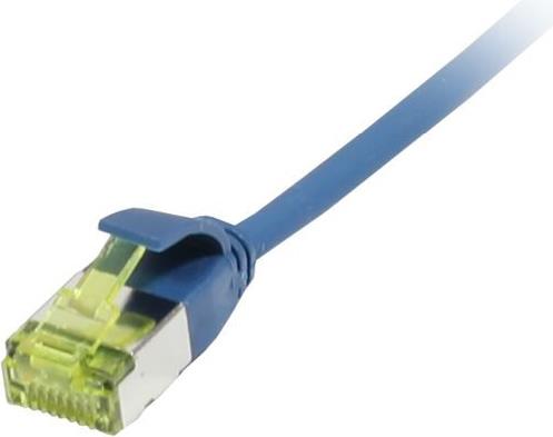 Patchkabel RJ45, CAT6A 500Mhz, 0,15m, blau, U/FTP, slimline rund d=3,8mm, TPE/LSZH(Superflex), AWG32, mitCat.7 Rohkabel, Synergy 21 (S217330V3)